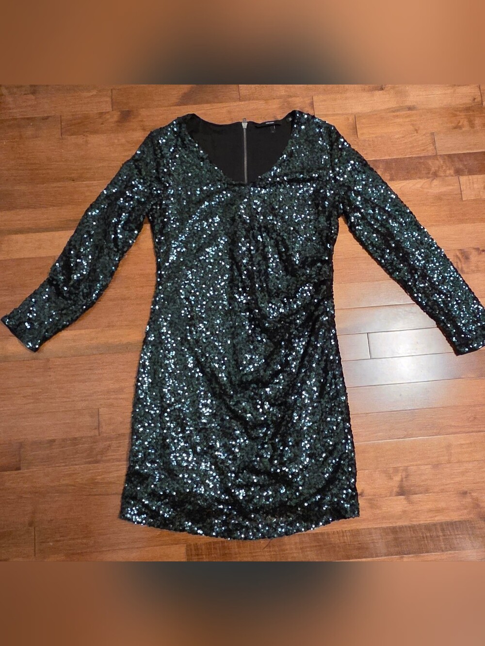 Vero Moda Emerald Green Sequin Long Sleeve Dress